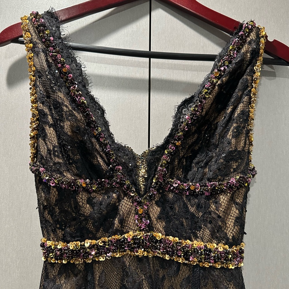 Classy Designer Mandalay dress size 0 gown black crystal beads jeweled $… - Picture 5 of 8
